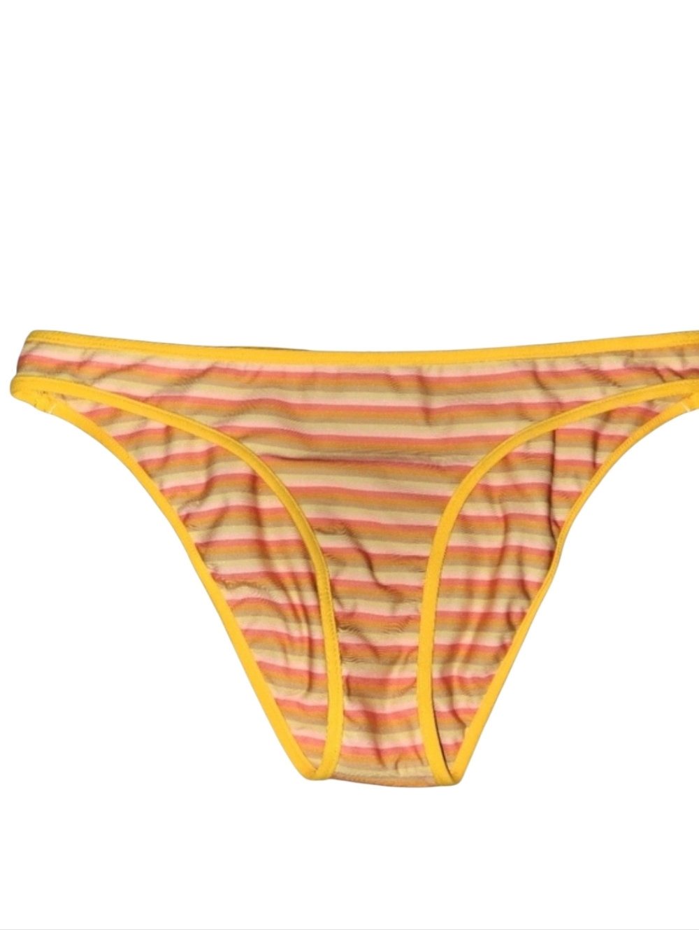 Volcom "Stripe Or Wrong" Full Coverage Hipster Bikini  Honey Yellow, Orange Med